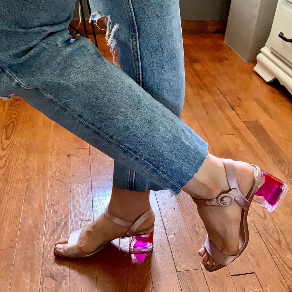 Zara Satin Embellished Heel